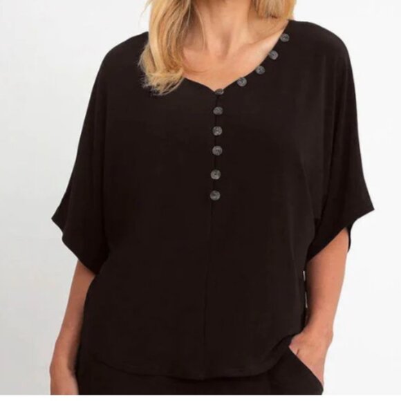 SYMPLI - Quest Boxy Top - Elbow Length - Size 12, NWT - Coffee - Picture 3 of 3